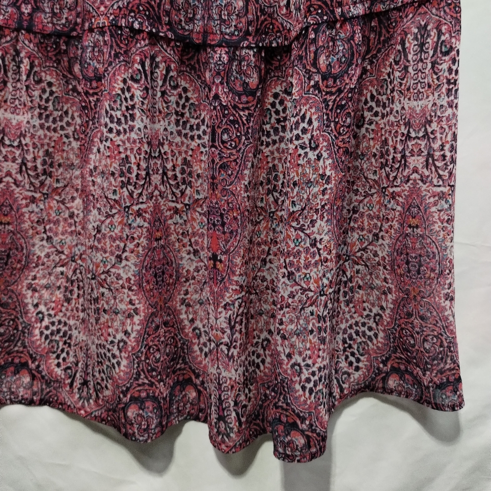 NWT St Johns Bay Prairie Maxi Dress Women's M Burgundy Boho Retro Grunge Beach - Picture 4 of 10